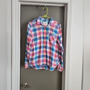 Colorful Plaid Button-Up Shirt